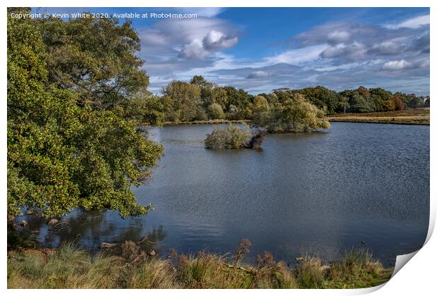 Pen Ponds in Autumn Print by Kevin White