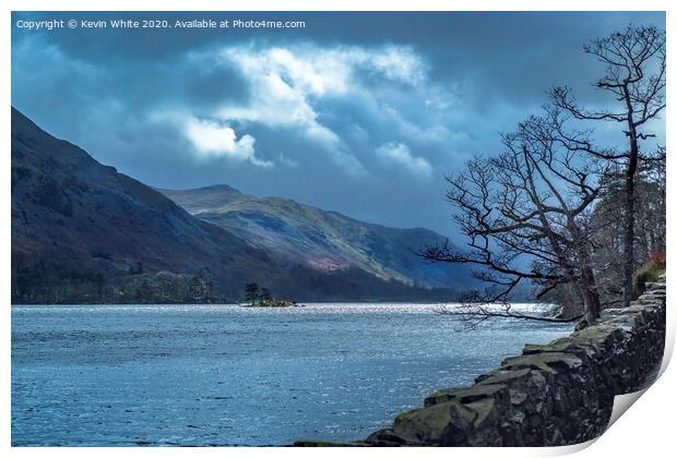Ullswater on a stormy day Print by Kevin White