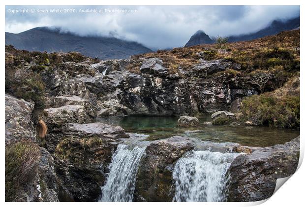 Fairy pools with mist Print by Kevin White