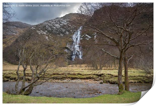 Steall Falls in the highlands of Scotland Print by Kevin White
