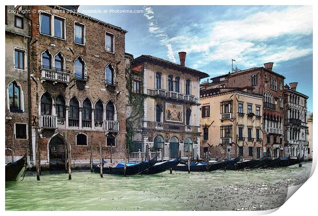Venice watercolor effect Print by Kevin White