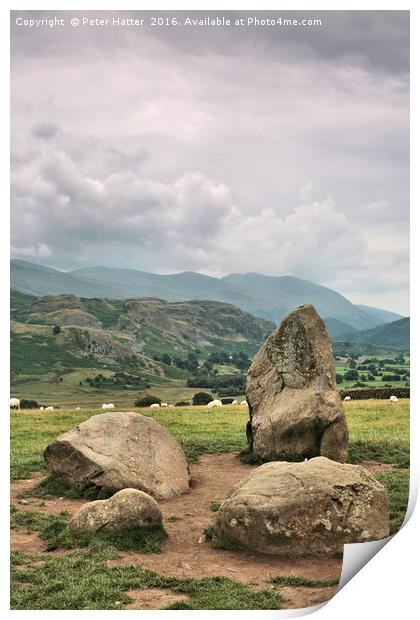 Castlerigg Stone Circle view. Print by Peter Hatter