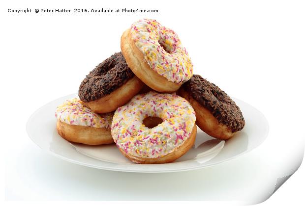 Doughnuts on a Plate. Print by Peter Hatter