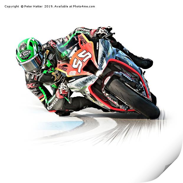 Motorcycle Racing Print by Peter Hatter