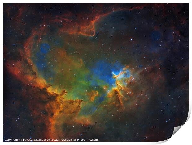 The Heart Nebula in the constellation of Cassiopeia Print by Łukasz Szczepański