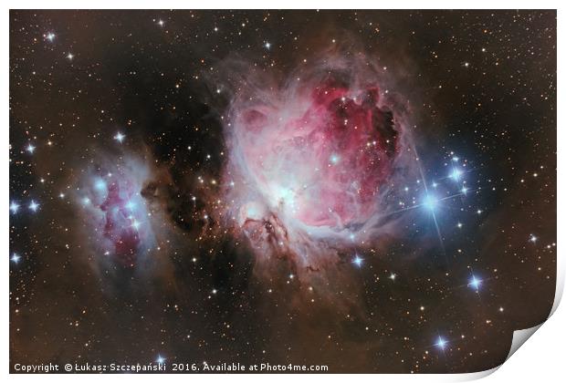 Deep space: Orion Nebula (Messier M42) Print by Łukasz Szczepański