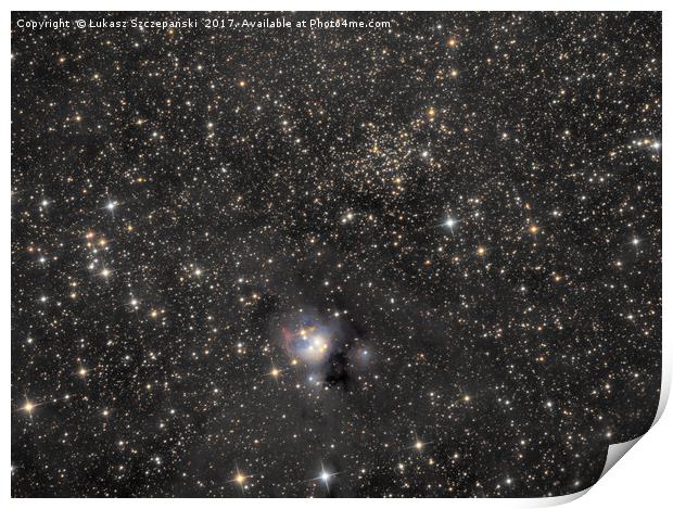 Deep space - reflection nebula IC 5134 among stars Print by Łukasz Szczepański