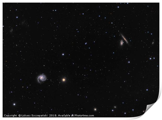 Galaxy M99 (Messier 99) in constellation Coma Bere Print by Łukasz Szczepański