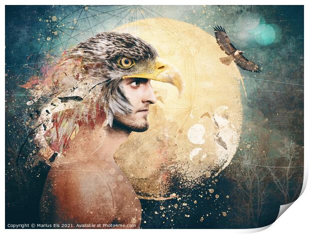 Spirit Animals - Eagle Print by Marius Els