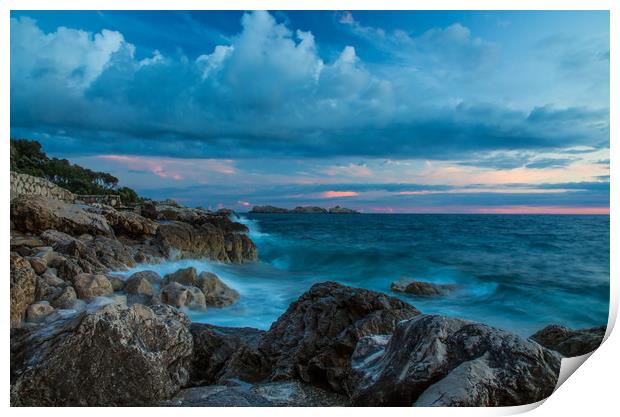 Rocky Adriatic coast Print by Kevin Livingstone