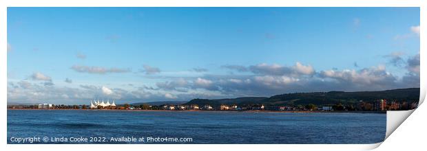 Minehead panorama in early evening Print by Linda Cooke