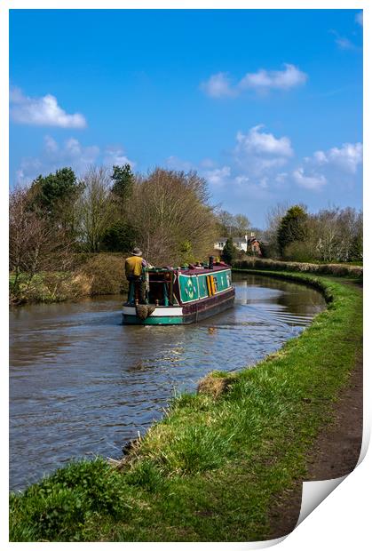 Cruising the canal Print by Linda Cooke