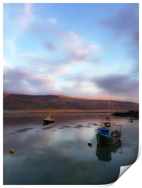 Barmouth sunset Print by Linda Cooke