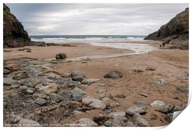 Chapel Porth Print by Linda Cooke