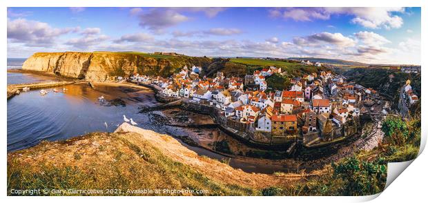 Staithes in Afternoon Light Print by Gary Clarricoates