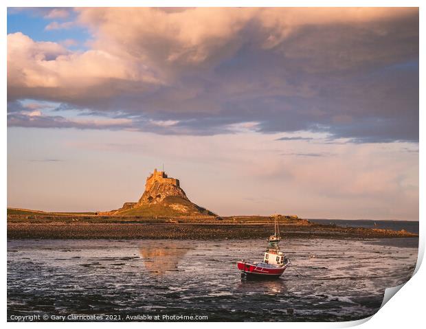 Lindisfarne Castle Reflection Print by Gary Clarricoates