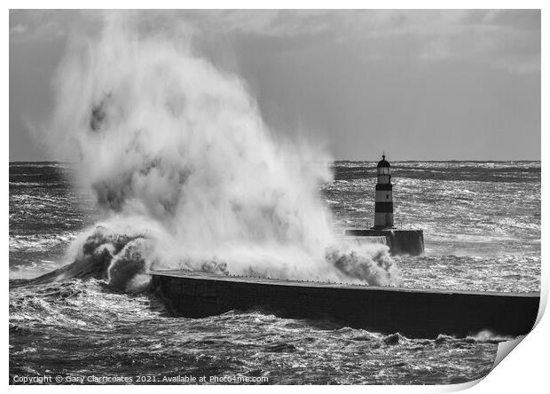 Storms at Seaham Print by Gary Clarricoates