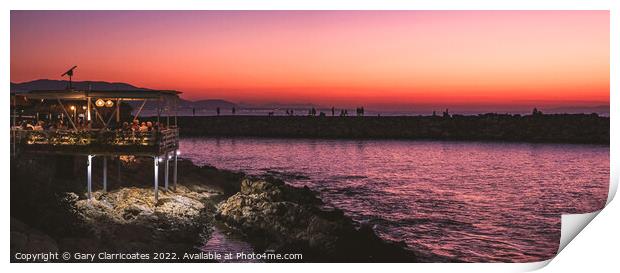 Crete Sunset Pano Print by Gary Clarricoates