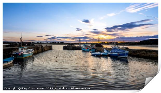 Sunset at Beadnell Print by Gary Clarricoates