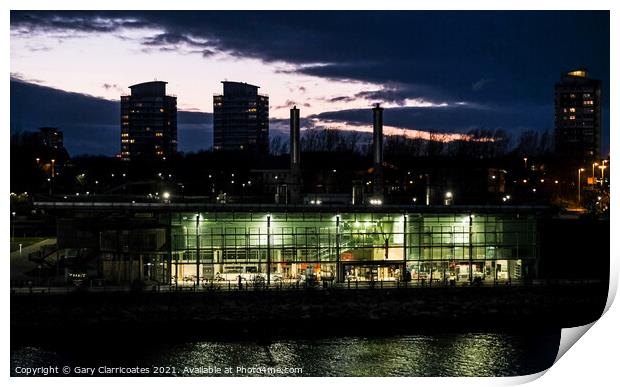 National Glass Centre at Night Print by Gary Clarricoates