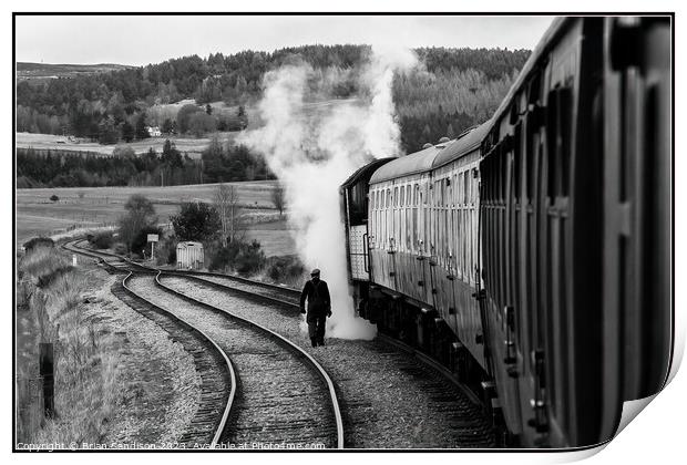 Steam Train on the tracks Print by Brian Sandison