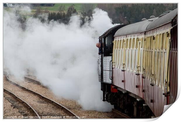 Train Letting off Steam Print by Brian Sandison