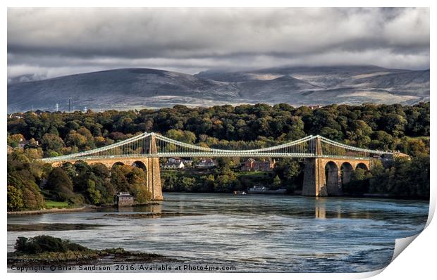 Menai Suspension Bridge Print by Brian Sandison