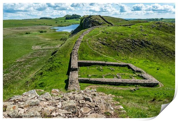View of Hadrians Wall Print by Mike Cave