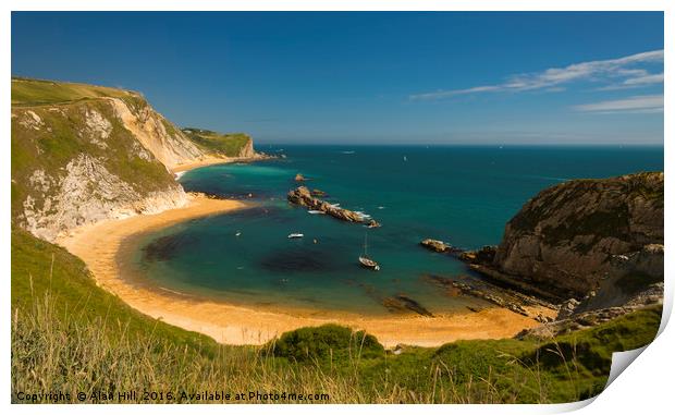 Dorset Coastline on a hot summer day Print by Alan Hill