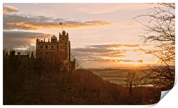 Bolsover Castle Winter Sunset Print by Michael Milnes