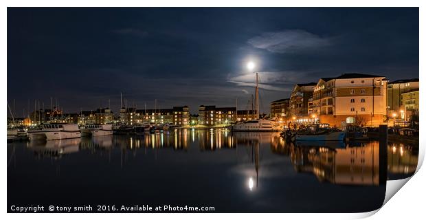 Sovereign Harbour blue hour  Print by tony smith