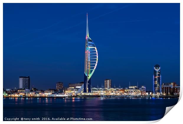 The Spinnaker Tower, Portsmouth  Print by tony smith