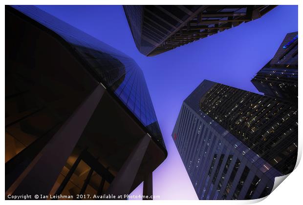 Brisbane City Looking Up Print by Ian Leishman