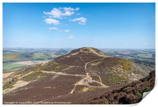 West Side Path up Eildon Hill North from the top of Eildon Mid Hill, Scottish Borders, UK Print by Dave Collins