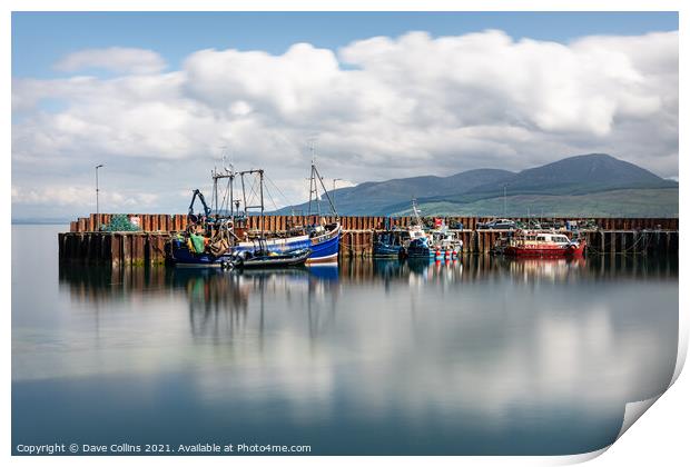 Outdoor Boats in the harbour, Carradale, Argyll and Bute, Scotland Print by Dave Collins