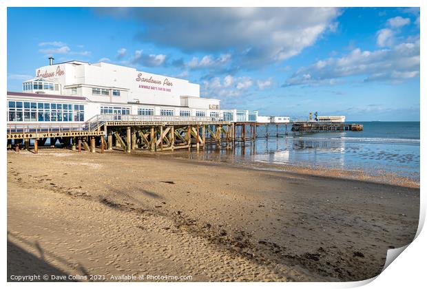 Sandown Pier and Beach, Isle of Wight, England Print by Dave Collins