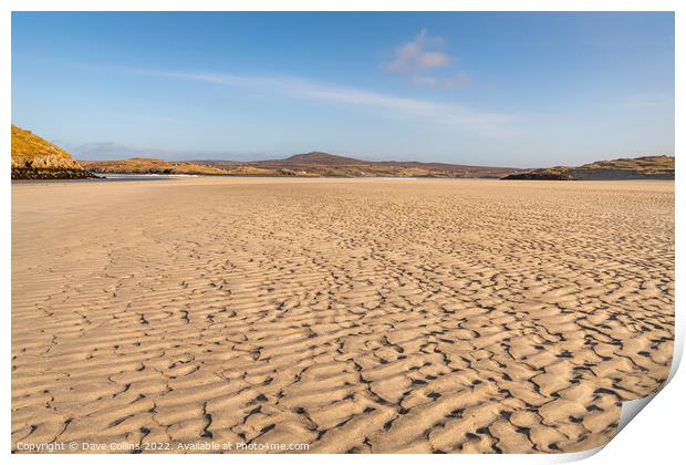 Sand patterns on Cappadale Sands Print by Dave Collins