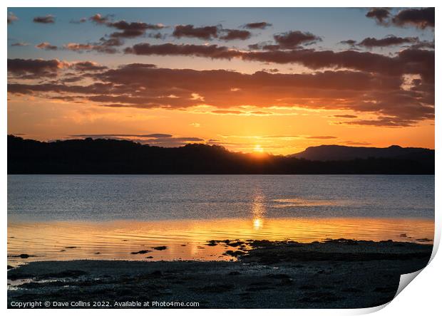 Sunset over Airds Bay, Loch Etive, Scotland Print by Dave Collins