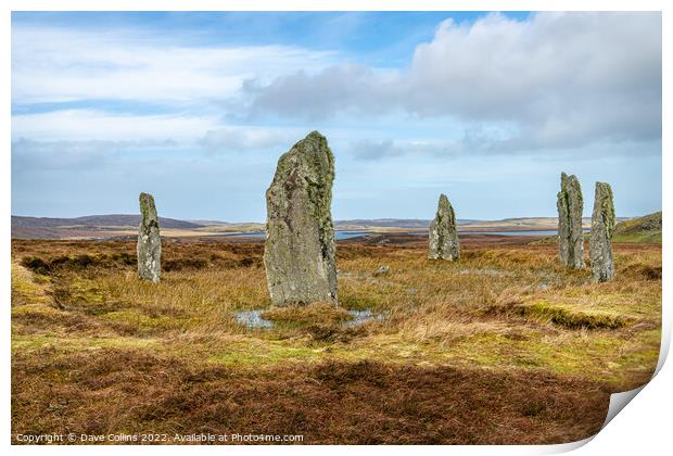 Callanish 4 Standing Stone Circle Print by Dave Collins