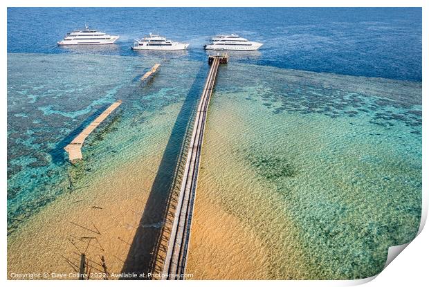 Scuba Dive Boats moored at Daedalus Reef, Red Sea, Print by Dave Collins