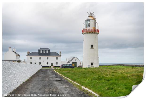 Loophead Lighthouse from the entrance gate, County Clare, Ireland Print by Dave Collins