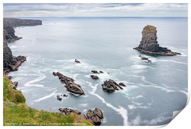 Sea Stack and the north coast cliffs of the loophead peninsular in County Mayo Print by Dave Collins