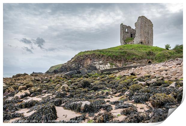 The remains of Minard Castle from Minard Beach, County Kerry, Ireland Print by Dave Collins