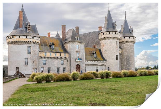 The main entrance of the Château de Sully-sur-Loire, France Print by Dave Collins