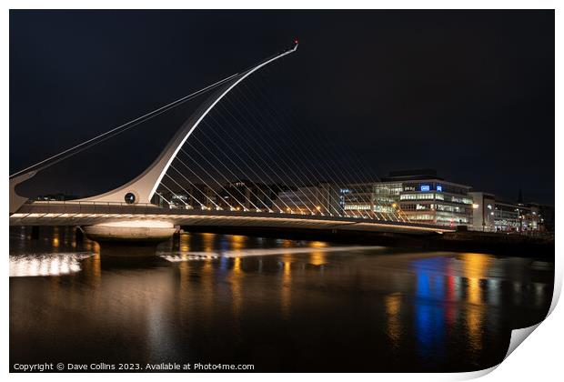 The Samuel Beckett Bridge over the River Liffey at Print by Dave Collins