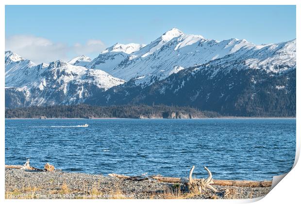 The mountains of Lake Clark National Park and Preserve from the Kenai Peninsular across the Cook Inlet.n Print by Dave Collins