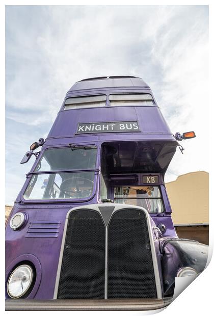 Wizarding World Knight Bus at The Making of Harry Potter Studio Tour, Leavesden, Hertfordshire, England Print by Dave Collins