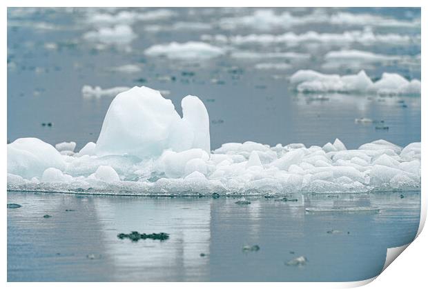 Close up of a growler - small iceberg in Alaska, USA Print by Dave Collins