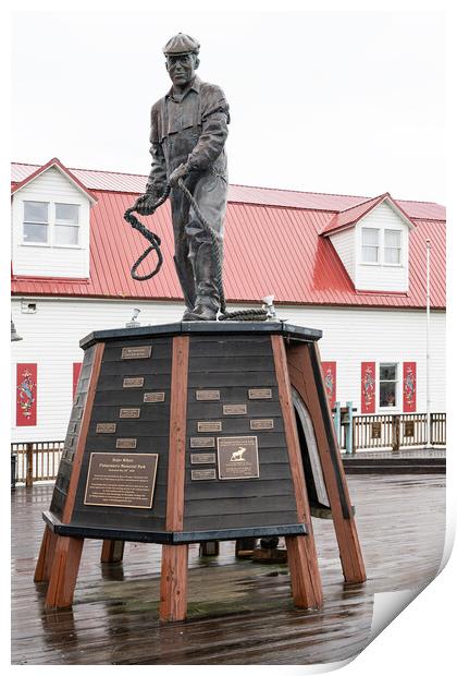 Bojer Wikan Bronze  Fisherman's Memorial  Statue, Petersburg, Alaska, USA Print by Dave Collins