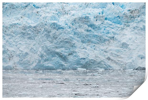 The ice at the front of a glacier, Alaska, USA. Print by Dave Collins